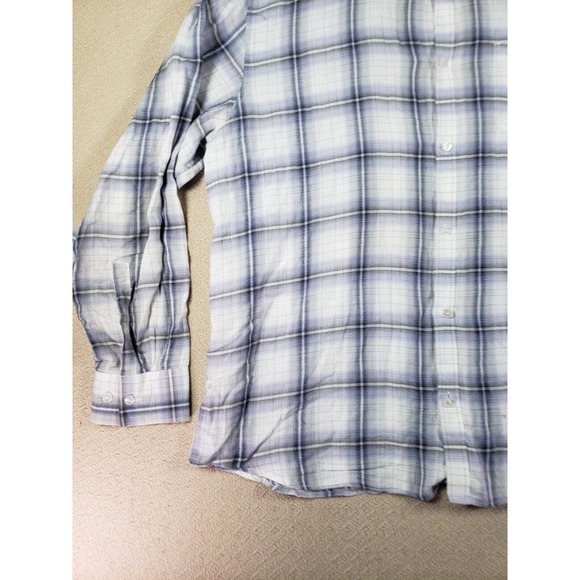 Calvin Klein Shirt Mens XL Gray Plaid Cotton Long Sleeve Casual Button Up Shirt - Picture 2 of 10